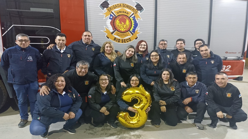 Brigada de Bomberos de Río Seco celebró su tercer año de vida con ejercicios demostrativos